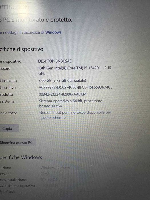lenovo v15 g4 intel core i5-13420h ram/8gb, ssd/512
