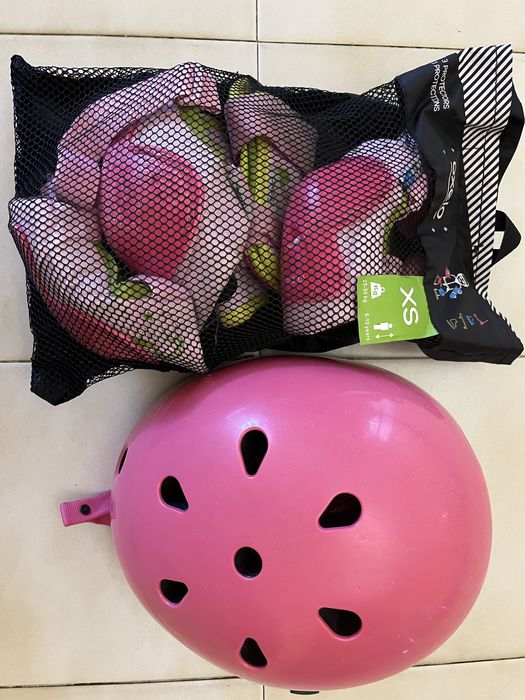 Kit Proteção patins infantil e capacete Decathlon