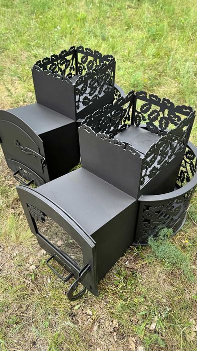 Дровяная печь для парной "Каменка" модель №3 (с выносом, со стеклом)