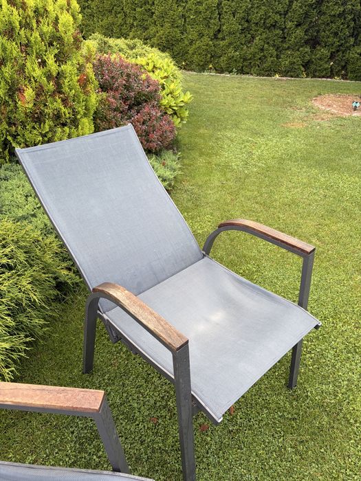 2x Krzesła/ leżaki ALICANTE ogrodowe aluminiowe antracyt