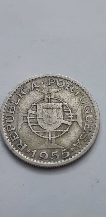 Angola 10 escudo 1955 - srebro - real foto