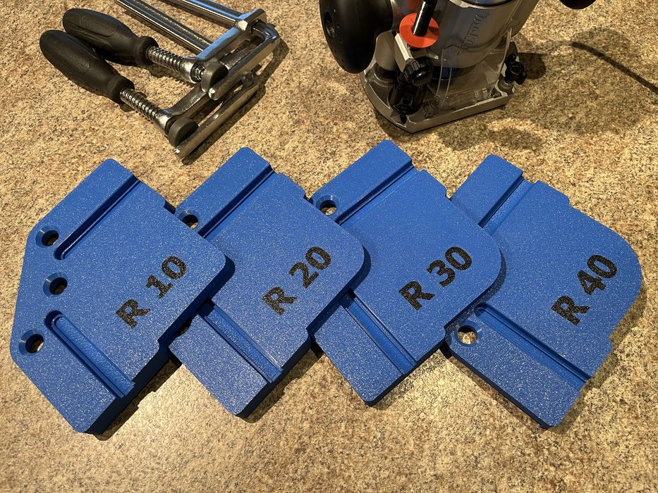 Komplet: szablon do zaokrąglania narożników frezarką, R10-40