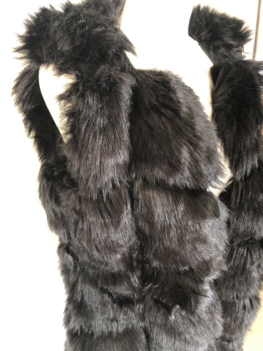 Kamizelka czarna sztuczne futro r. S/M