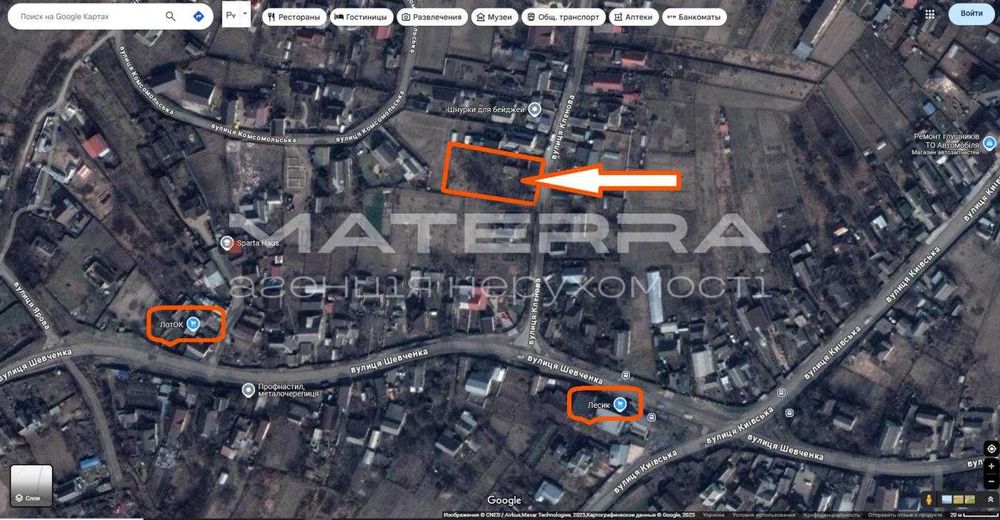 Тарасівка Продаж кутової ділянки 15 соток під забудову, ГАЗ, АСФАЛЬТ