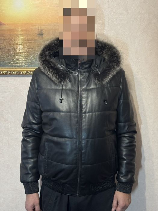 Зимова шкіряна куртка 48-50р