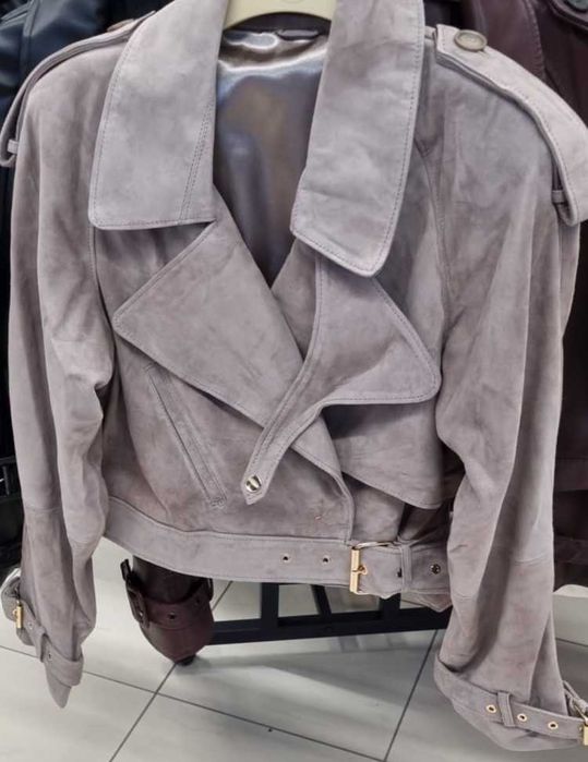 Kurtka stylowa skórzana zamsz ramoneska miu top