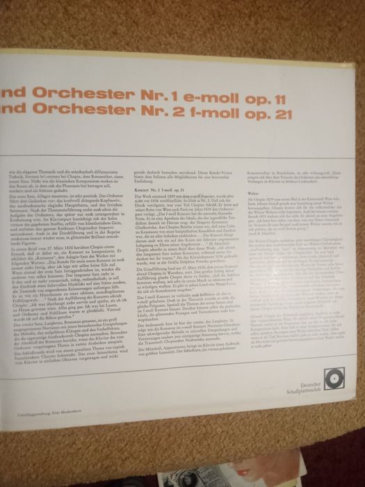 Виниловая пластинка Frederik Choopin концерт для фортепьяно с оркестро