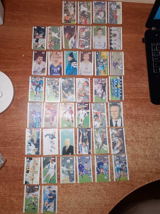 Футбольні картки ERSA Динамо Київ - 53 шт., наклейки Динамо 1999 р.