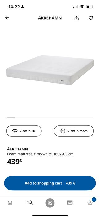 Colchão IKEA ÅKREHAMN 160x200 firme – Como novo