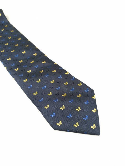 Riorgio Redaelli granatowy jedwabny krawat w motyle sap84