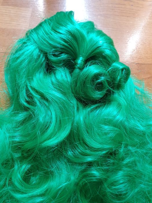 Peruka  zielona z kucykiem przebranie cosplay Halloween  karnawal