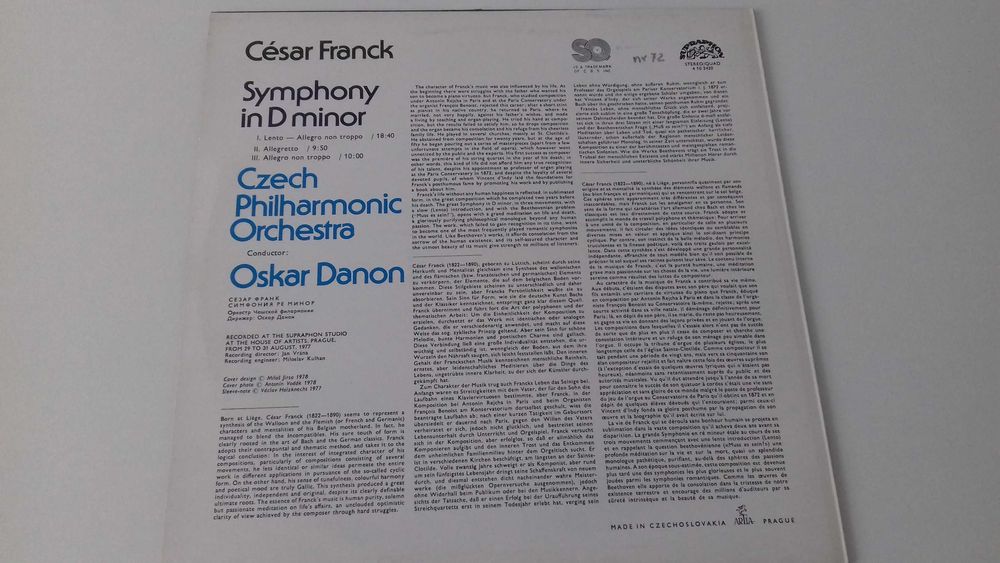 Winyl – Franck-Symphony in D minor, sprzedam