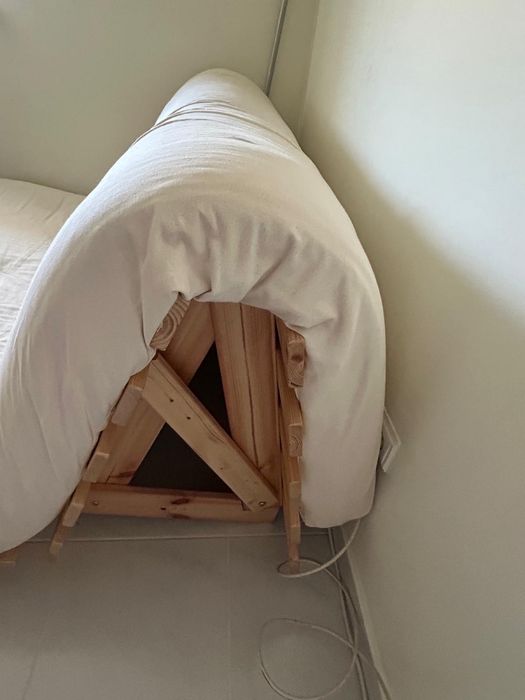 Futon (la redoute): estrutura + colchao+ capa