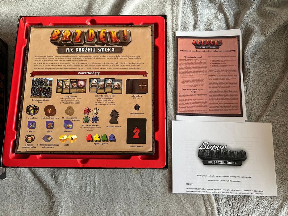 Brzdęk Nie drażnij smoka + meeple 3d, FAQ i wariant super brzdęk