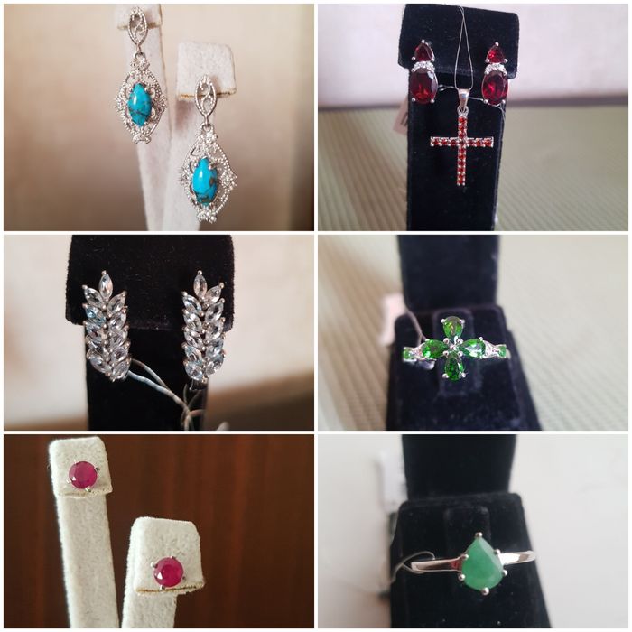 сережки серьги комплекты серебро