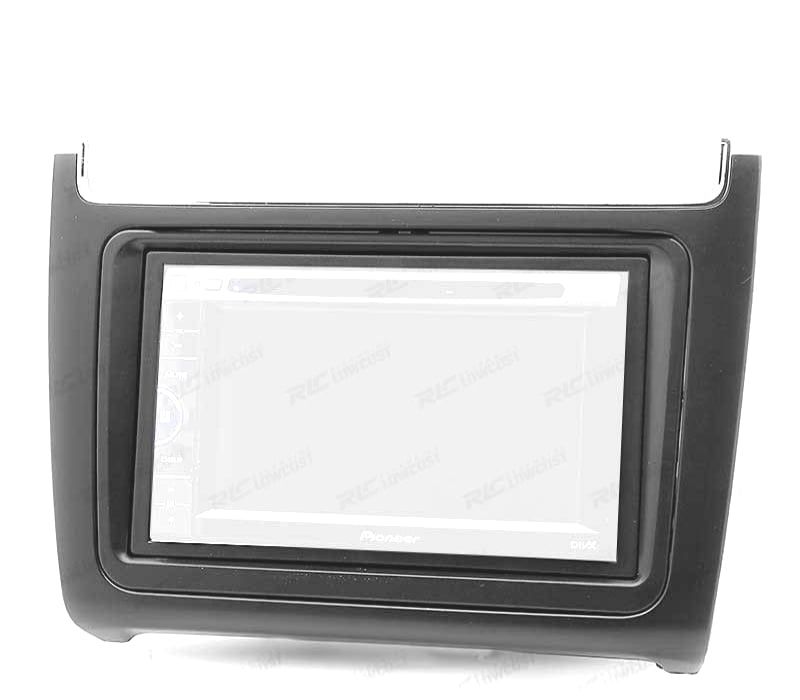 MOLDURA ADAPTADOR PRETO COMPLETO DE RÁDIO 2-DIN PARA VOLKSWAGEN VW POLO 14+