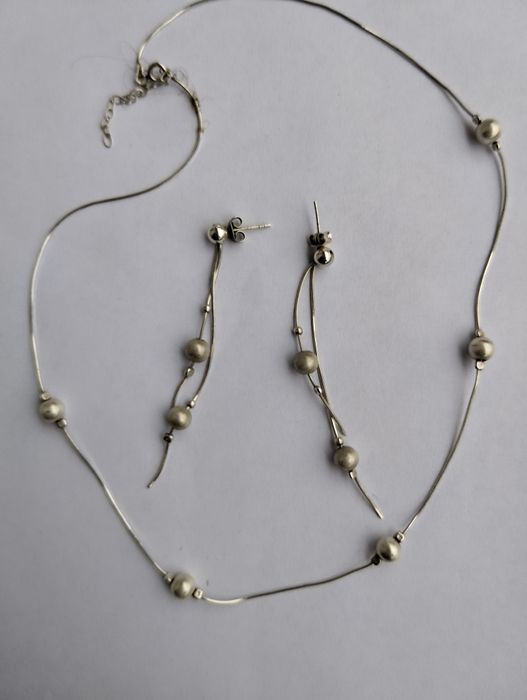 Komplet srebro 925 kulki