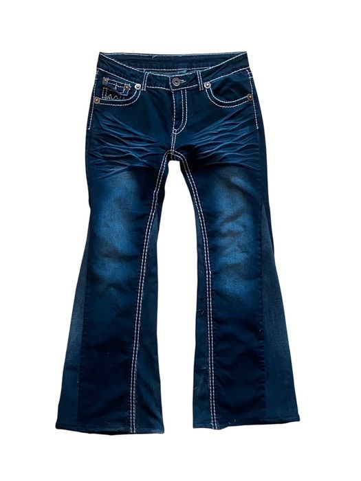 triple stitched flare jeans