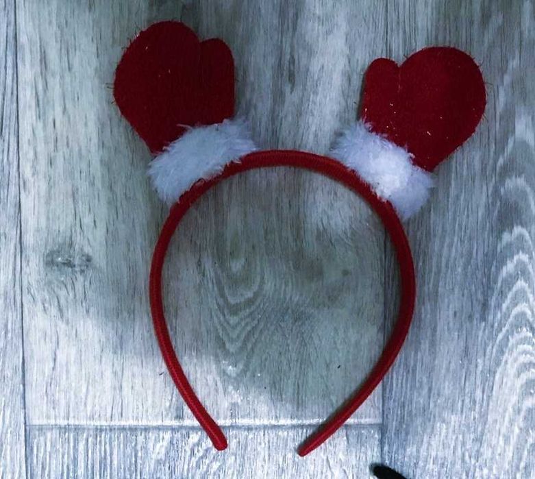 Дитячі обручі на голову вушка бантик шапки Новорічні Мишка Собачка