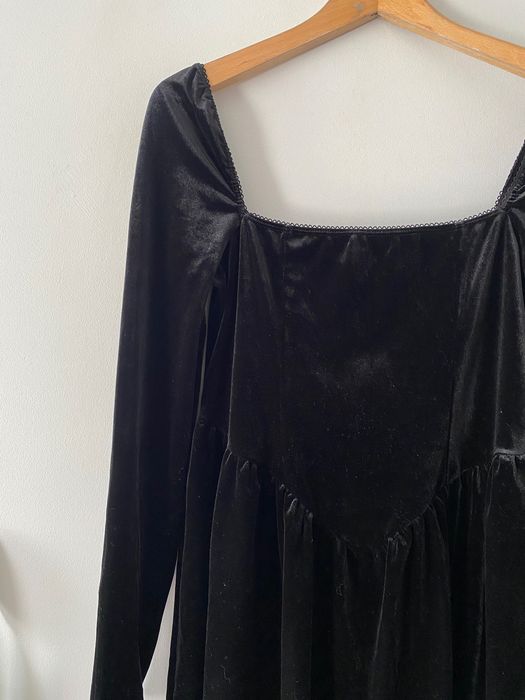 NOWA Sukienka Welur ASOS 42/XL Basque Waist Vampy Gotycka
