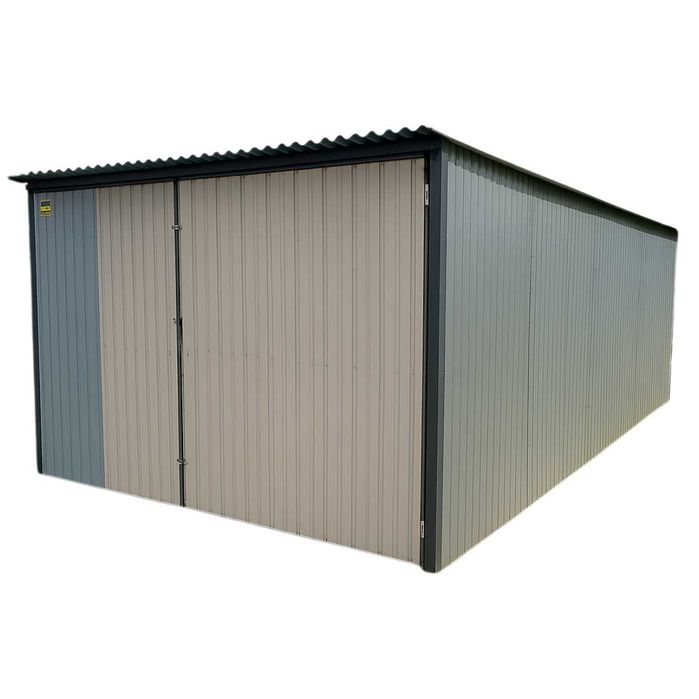 Garaż blaszany blaszak 3x5 na budowę drugi gatunek brama dwuskrzydłowa