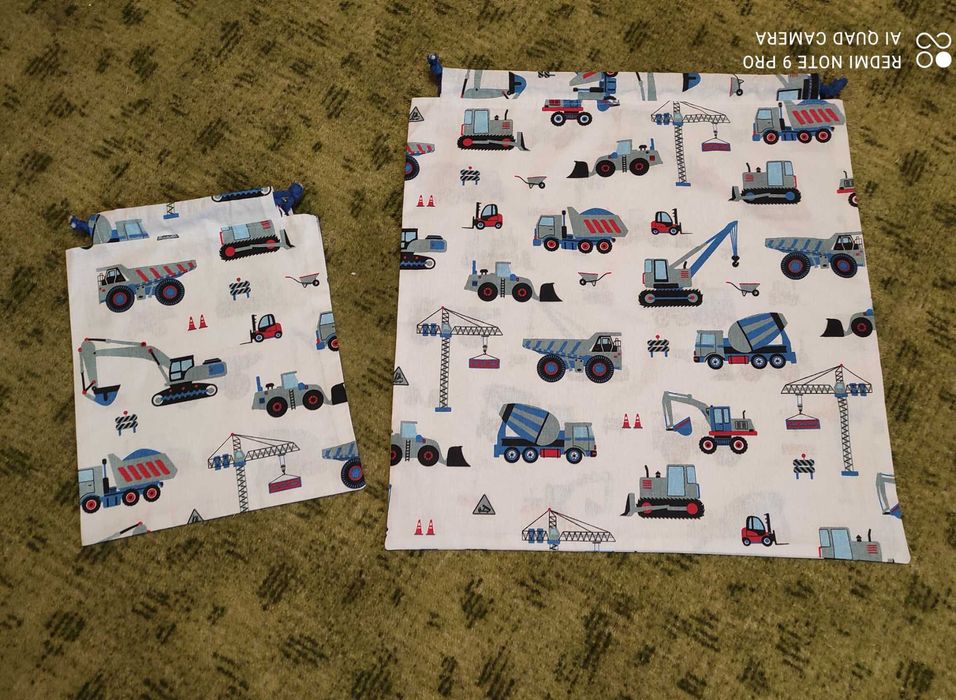 Nowy komplet worków przedszkole pościel śpiwór Koparka