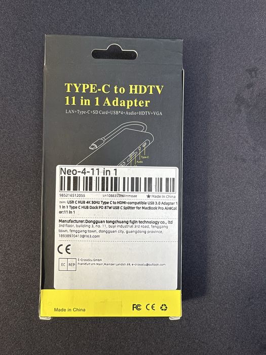 Адаптер Hub 11 в 1 MacBook USB Type-C HDMI 4k VGA RJ45 Card Reader