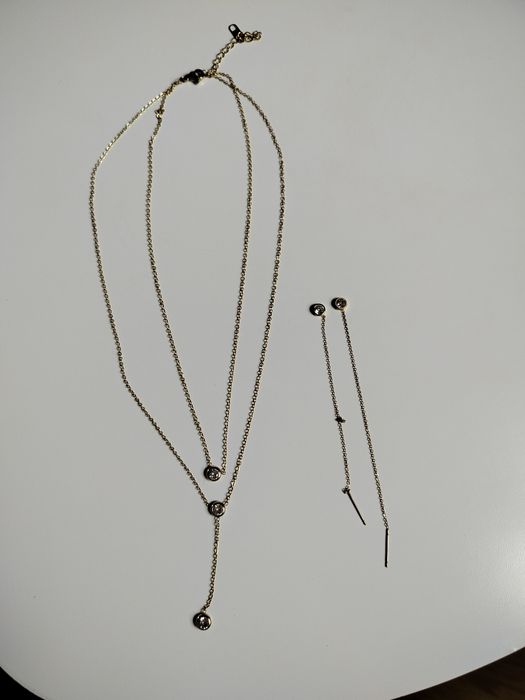 Komplet łańcuszek+kolczyki stal chirurgiczna