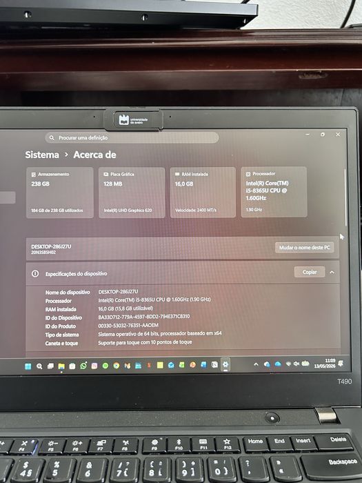 Lenovo ThinkPad T490 Touch – i5 / 16GB RAM / SSD / Windows 11 Pro