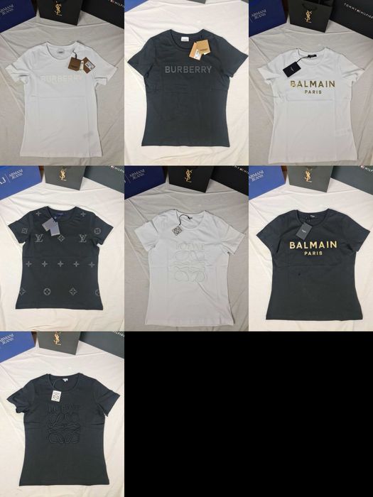 Koszulka damska balmain burberry nowość loewe shirt lv hit
