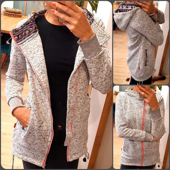 Bluza szara z kapturem roz.XS/S