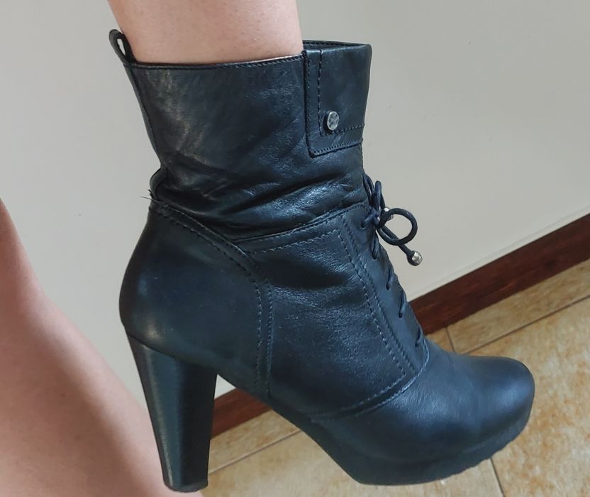 Jak nowe skórzane buty jesienno-zimowe, r. 39, wkładka 25,7cm