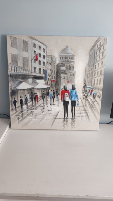Obraz 60x 60 ulica, postaci
