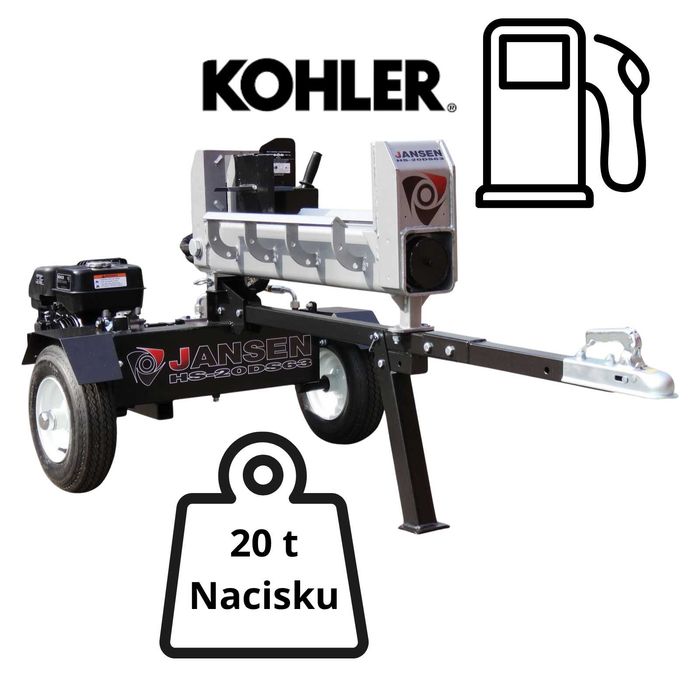 Łuparka 20 ton spalinowa  lub elektryczna mobilna JANSEN łupie w dwie strony na powrocie