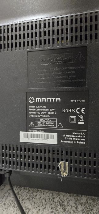 TV MANTA 32 cale + pilot