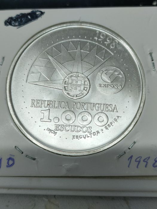 Moeda 1000$00 Ano Internacional Oceanos 1998 / Prata
