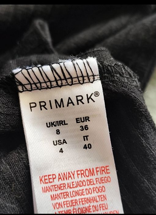 Mała czarna sukienka Primark r 36 prążki guziki wakacje lato
