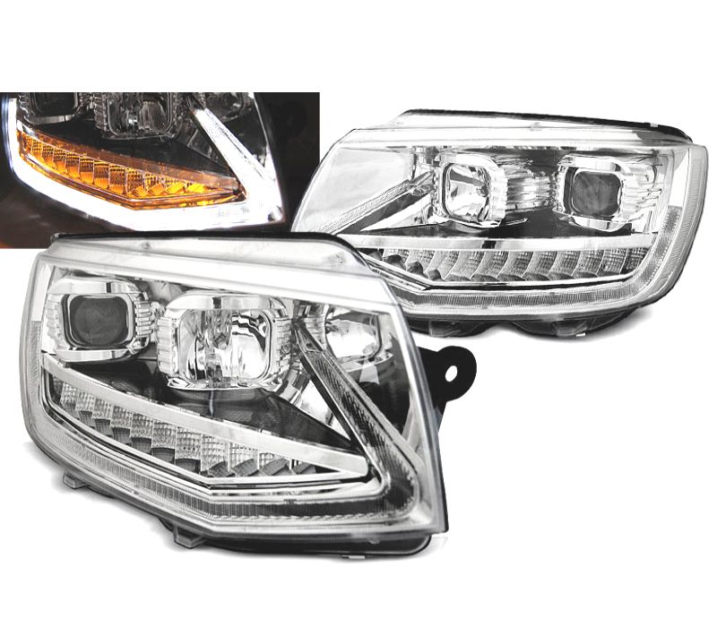 CONJUNTO DE FARÓIS VOLKSWAGEN VW T6 15-19 TRU DRL COM INDICADORES LEDS DINÂMICOS CRISTAL
