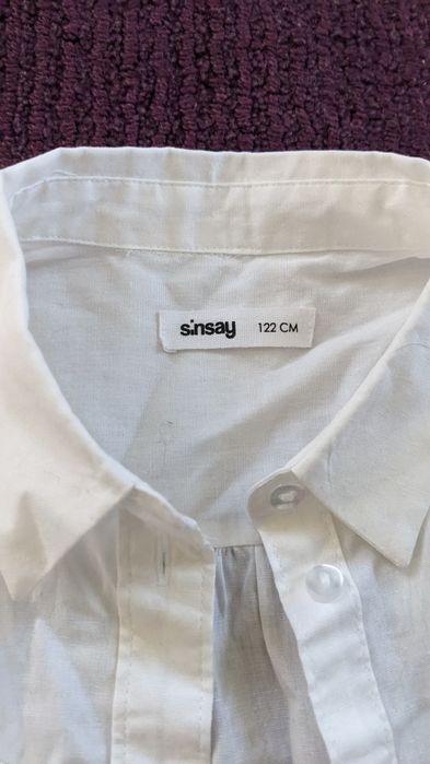 Koszula biała z krótkim rękawem Sinsay 122 (116)