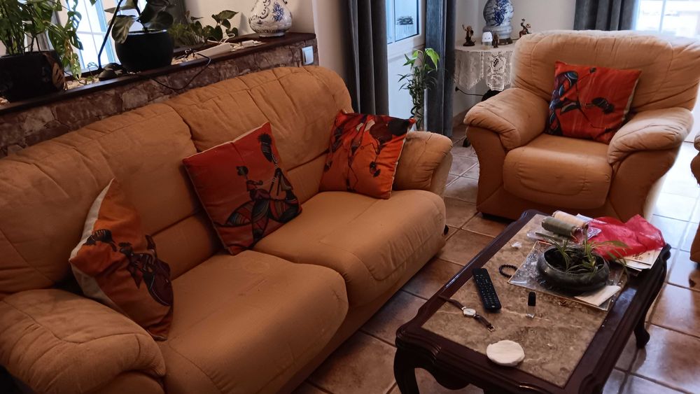 Dou sofa cama de 3 lugares + 2 poltronas