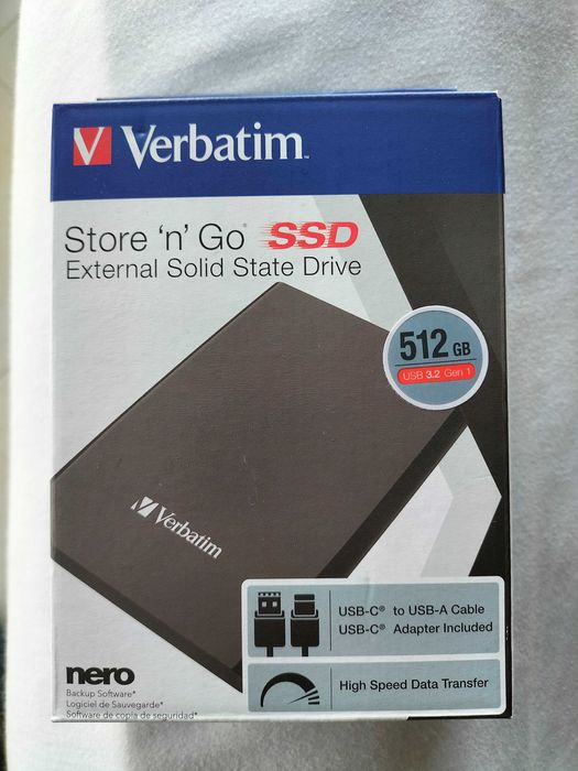 Disco Externo SSD Verbatim Store n Go 512 GB - Preto