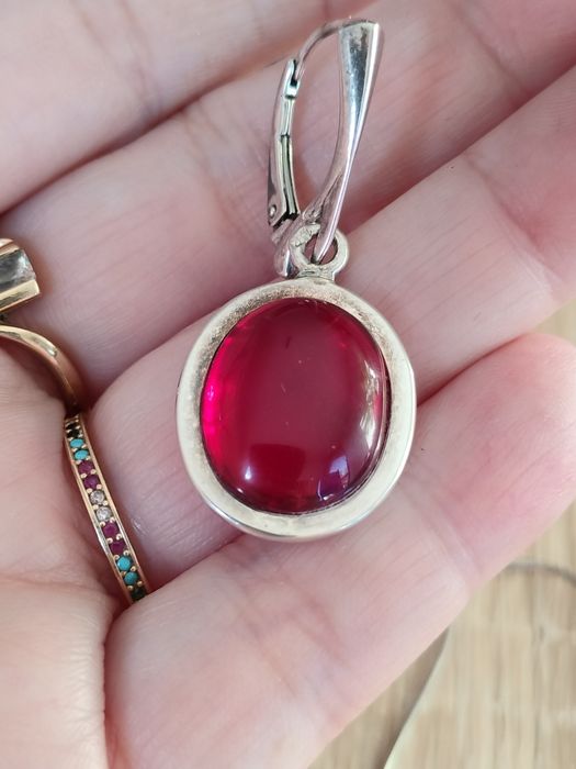 Zestaw srebro i bursztyn bałtycki