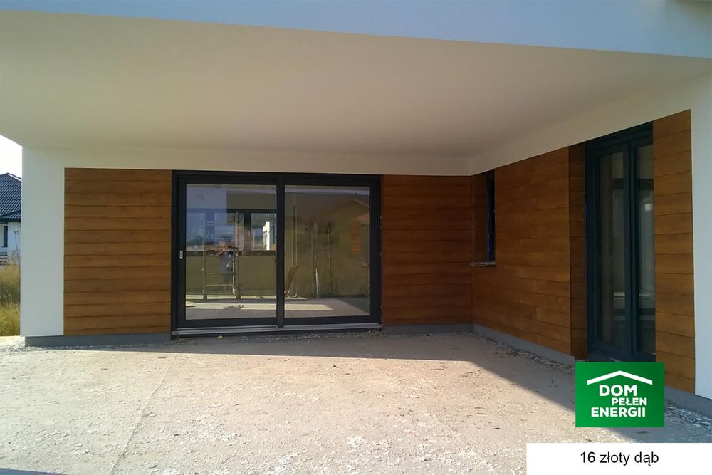 Deska Ścienna Na Elewację Złoty Dąb Imitacja Drewna Dekor 3D Próbka