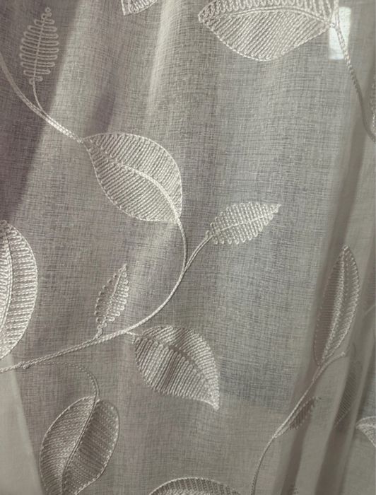 Cortinado de 3 peças branco e roxo para sala/quarto