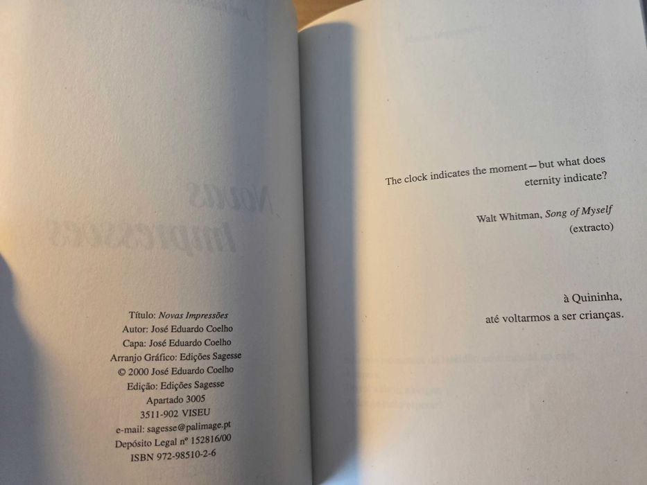 Livro "Novas Impressões" de José Eduardo Coelho
