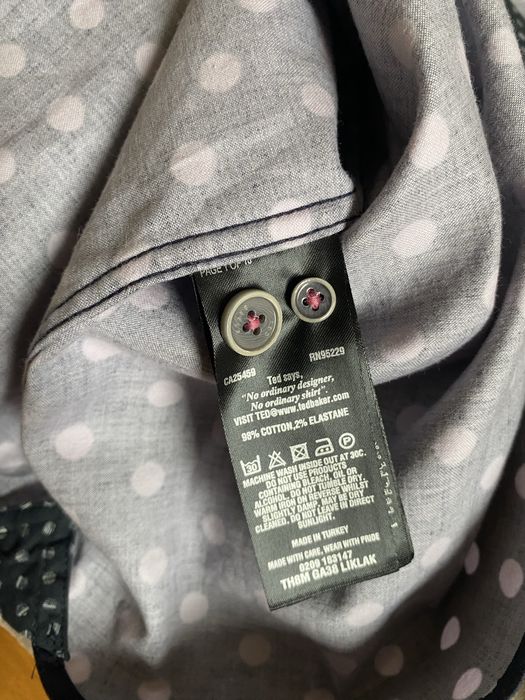Ted Baker London koszula męska L granatowa w grochy elegancka smart casual