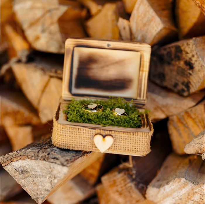 Rustykalne pudełko na obrączki