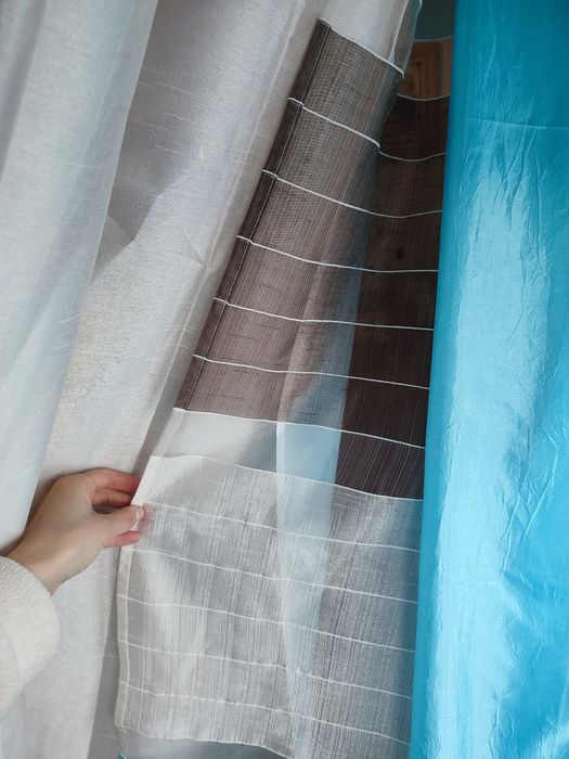 Cortinado duplo azul mais branco