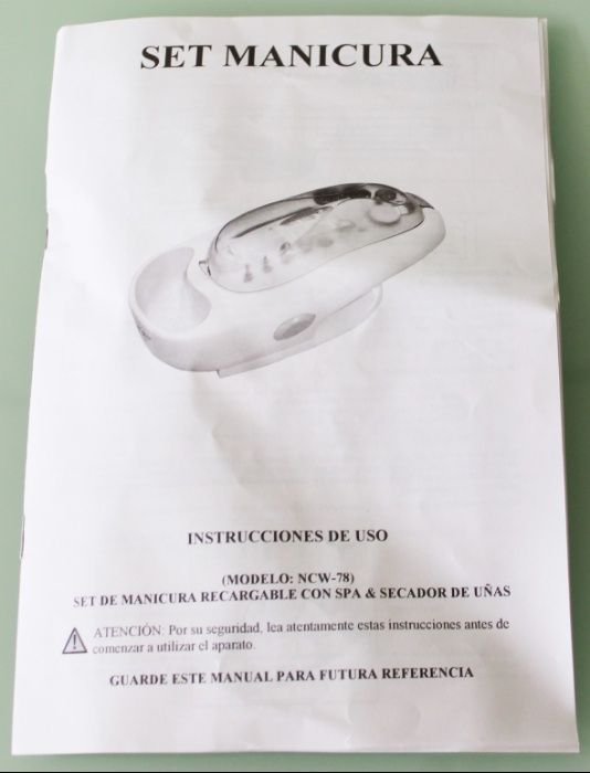 Kit Manicura Recarregável com SPA + Secador Unhas NOVO