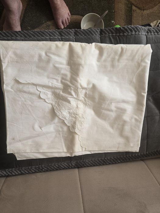 Duża "koperta", poszwa na kołdrę z PRL, solidny len
